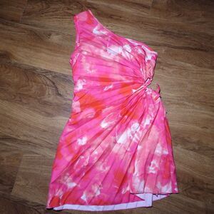 SHEIN Kids Colorblock One-Shoulder Dress